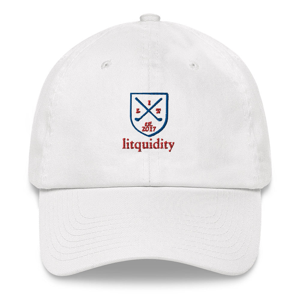 Litquidity USA Crest White Dad Hat